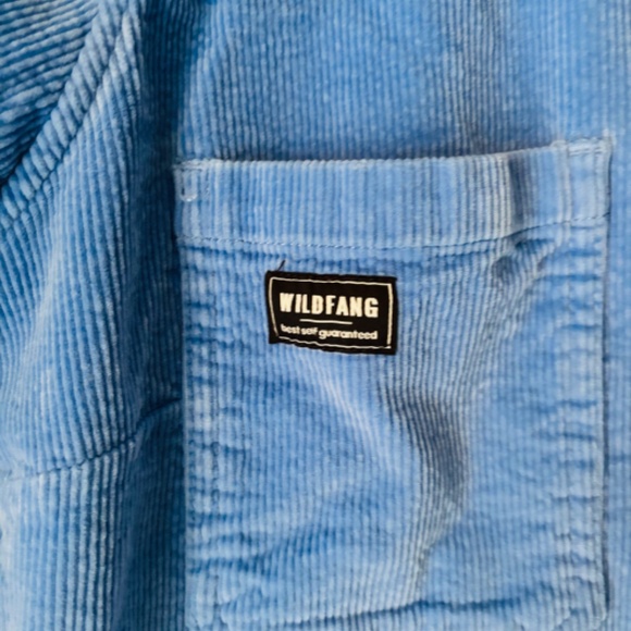 WILDFANG High Waisted Blue Corduroy Coveralls - Picture 6 of 7